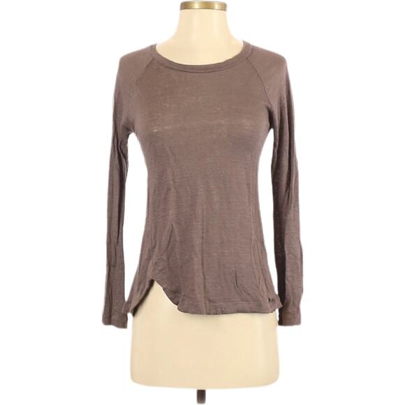 AG Jeans Long Sleeve Asymmetric Knit Top S Brown - Picture 1 of 3